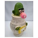 Vintage Play Pal Green Monster Urn Coin Bank