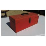 Vintage Red Toolbox Full of Assorted Tools