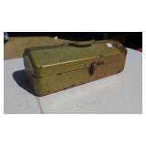 Vintage Green Toolbox Full of Assorted Tools