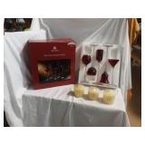 Red glass tealight holders