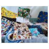 Box of fabric pieces