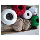 Mercerized cotton and skein of brown yarn