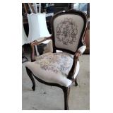 Antique Needlepoint Upholstered Arm Chair