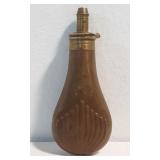 James Barlow Shell Motif Brass Powder Flask