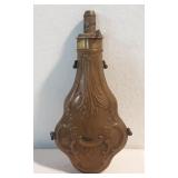 Hawksley Sheffield Violin-Shape Brass Powder Flask