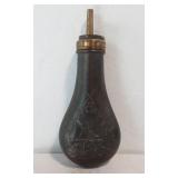 Colt Brass Powder Flask with Raised Cannon
