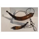 Traditional Hand Carved Black Powder Horns