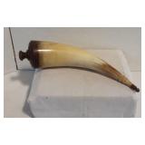 Traditional Hand Carved Black Powder Horn