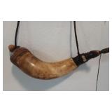 Traditional Hand Carved Black Powder Horn