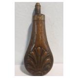 Collectible Brass Powder Flask with Bush Motiff