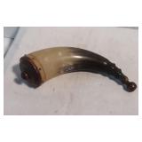 Traditional Hand Carved Small Black Powder Horn