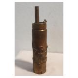 Tubular Brass Powder Flask with Raised Eagle