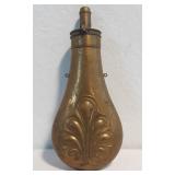 Collectible Brass Powder Flask with Bush Motiff