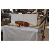 Wall Mount Genuine Polished 5ft. Steer Longhorn