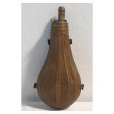 G&JW Hawksley Sheffield Brass Fluted Powder Flask