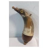 Very Beautiful Hand Carved Eagle Powder Horn