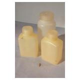 Box of Assorted Small Plastic Bottles with Lids