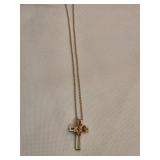 14K Cross Pendent on Rope Chain