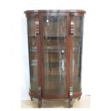 Antique Curved Bowfront Glass Curio Cabinet