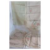 Hand embroidered placements and tablerunner