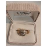 5 Row Diamond Cocktail Statement Ring