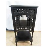 Retro Black 3-Tier Carved Table/Stand