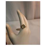 10k Green & White Quartz Ring