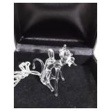 Hand-Blown Glass Cat Pendant on Chain