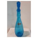 Collectible Bischoff Blue Crackle Glass Decanter