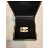 14k Yellow Gold Wedding Set with 7 Diamonds