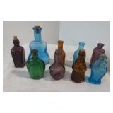Nine Assorted Collectible Glass Mini Bottles