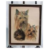 Mid-Century Yorkie Lithograph Portrait