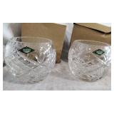 Shannon Crystal candy dishes, 2 Mikasa candle