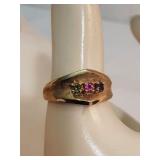 14k Gold 3 Stone Mother