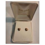 14k Yellow Gold Heart Earrings