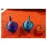 Three decorative small chickens