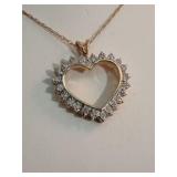 10k Diamond Heart Pendent on Rope Chain