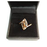 14k Tiger Eye Ring with Diamonds
