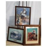 Framed Cat Prints & Ducks