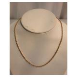 14k Yellow Gold Rope Chain Necklace