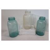 Three Assorted Vintage Ball Mason 1.5-Quart Jars
