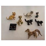Assortment of Cat Pins & Earrings