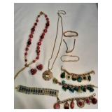 Assortment of Gold Tone Costume Jewelry