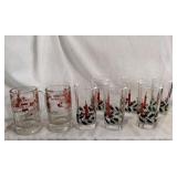 Two Mugs and 6 Christmas Glasses