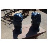 Two Imperial Guardian Lions Concrete Sculptures