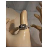 14k White Gold Ring with 5 Diamonds