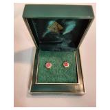 14k Pink Sapphire Stud Earrings