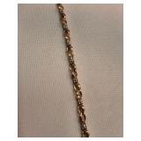 14k Yellow Gold Hoop Bracelet with Diamonds