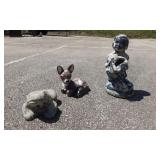 Set of Three Assorted Concrete Sculptures