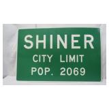 Shiner City Limit Sign